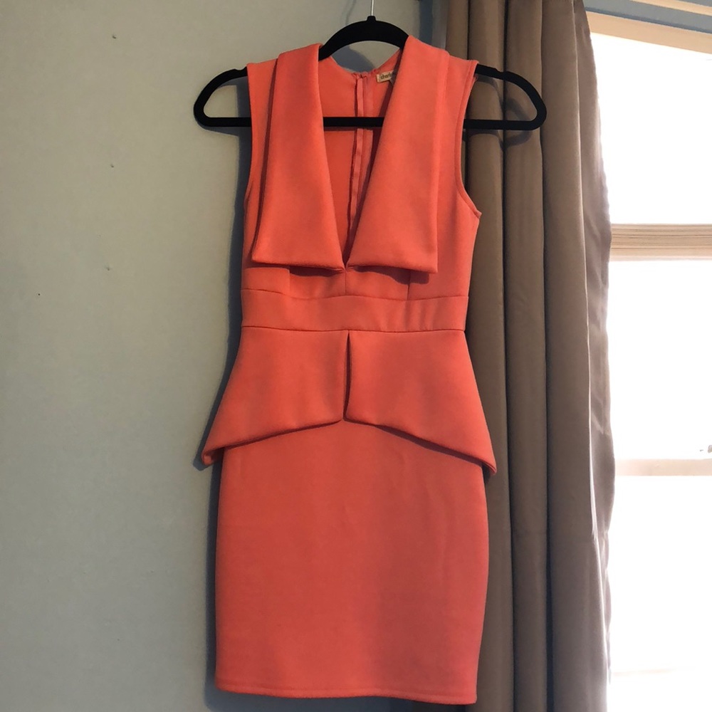 Salmon pastel pink formal dress